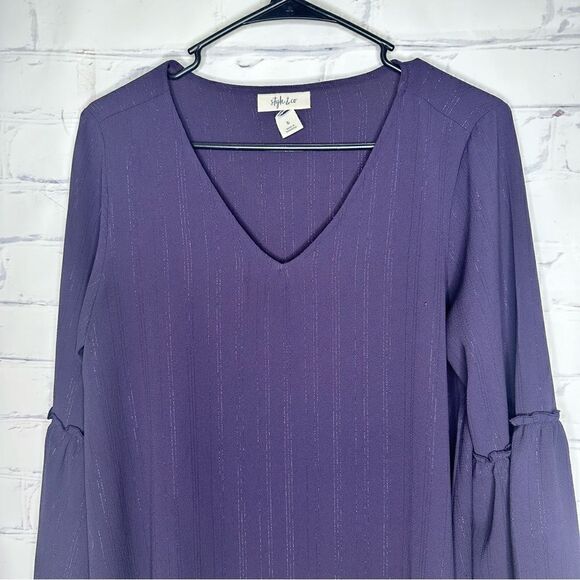 Style & Co small or medium purple sparkly top - Picture 3 of 8